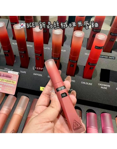 【代购】3CE 新品丝绒哑光唇釉