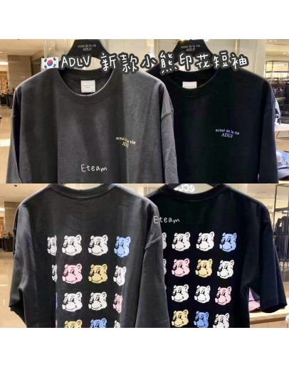 【代购】ADLV 新款小熊印花短袖 A20