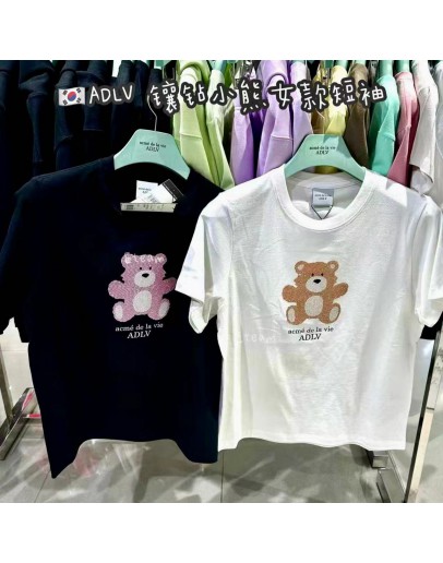 【代购】ADLV镶钻小熊女款短袖