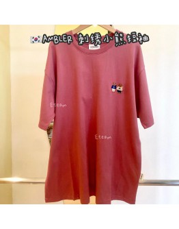 【现货】AMBLER 刺绣小熊短袖 #粉 M