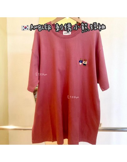 【现货】AMBLER 刺绣小熊短袖 #粉 M