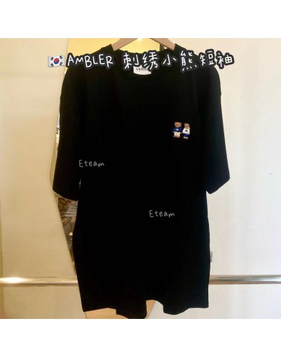 【现货】AMBLER 刺绣小熊短袖 #黑