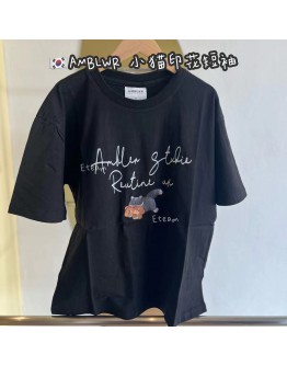 【现货】AMBLER 刺绣猫咪短袖