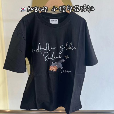 【现货】AMBLER 刺绣猫咪短袖
