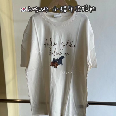 【现货】AMBLER 刺绣猫咪短袖 A02