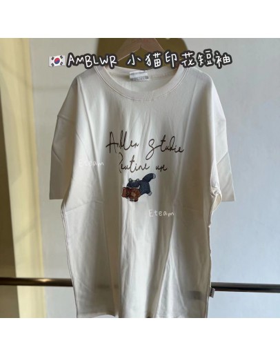 【现货】AMBLER 刺绣猫咪短袖 A02