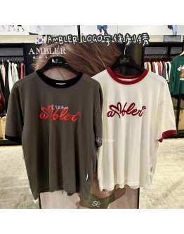 【代购】AMBLER LOGO字体刺绣短袖