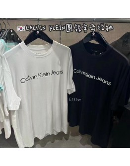 【限时代购】CALVIN KLEIN男款圆领字母短袖