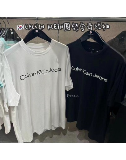 【限时代购】CALVIN KLEIN男款圆领字母短袖