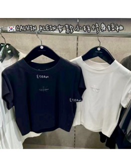 【限时代购】CALVIN KLEIN女款小标字母短袖