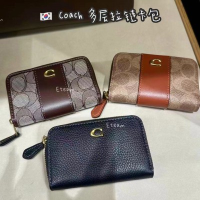 【限时代购】COACH 多层拉链卡包