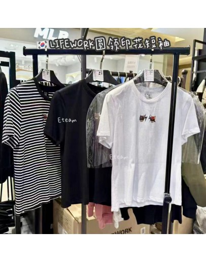 【代购】LIFEWORK 女款圆领印花短袖