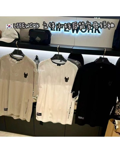 【代购】LIFEWORK立体小标后背字母短袖
