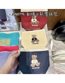【代购】MARITHE 刺绣小熊零钱包