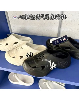 【代购】MLB 新款透气厚底拖鞋
