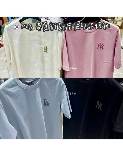 【代购】MLB 春夏新款后背印花短袖