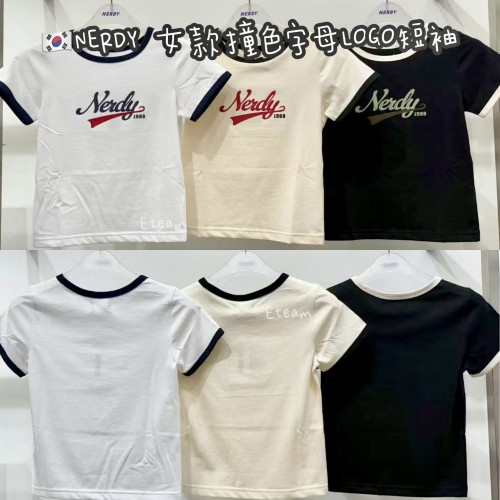 【代购】NERDY 女款撞色字母LOGO短袖 N7