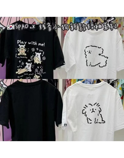【代购】SPAO X 线条小狗新款短袖系列