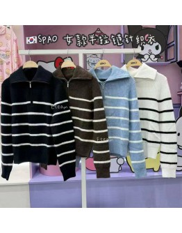 【代购】SPAO 女款半拉链针织衣