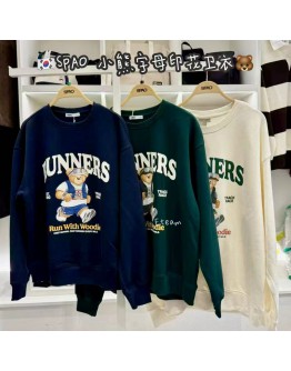 【代购】SPAO 小熊字母印花卫衣