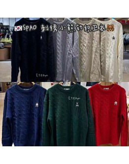 【代购】SPAO 刺绣小熊针织卫衣