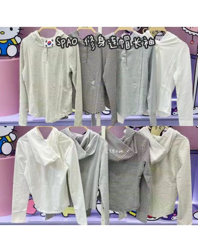 【代购】SPAO 修身连帽长袖