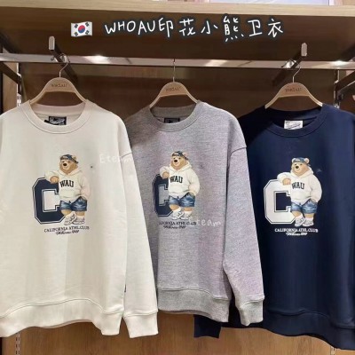 【代购】WHOAU 印花小熊卫衣