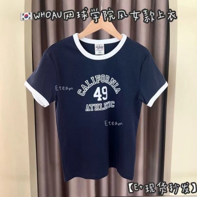 【现货】WHOAU网球学院风女款上衣 #M胸围93衣长56 藏蓝色