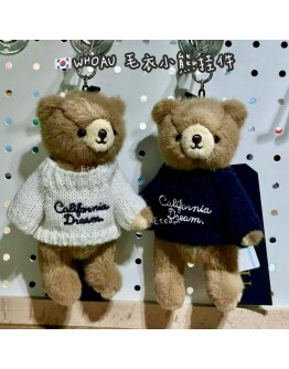 【代购】WHOAU 毛衣小熊钥匙扣挂件