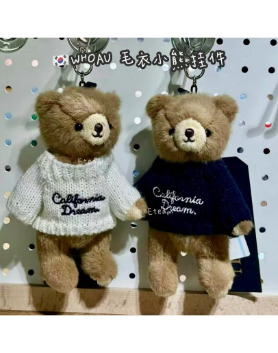 【代购】WHOAU 毛衣小熊钥匙扣挂件