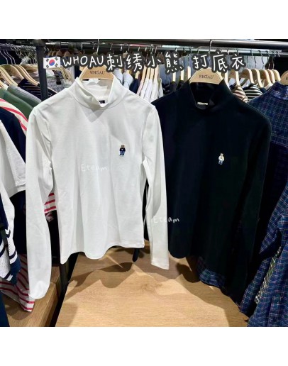 【代购】WHOAU刺绣小熊打底衣